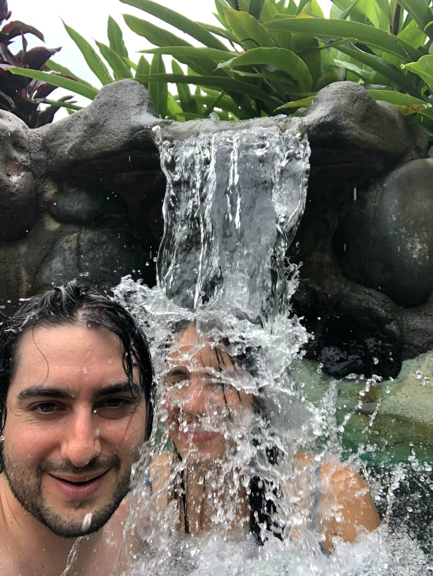 Waterfall in Hot Tub